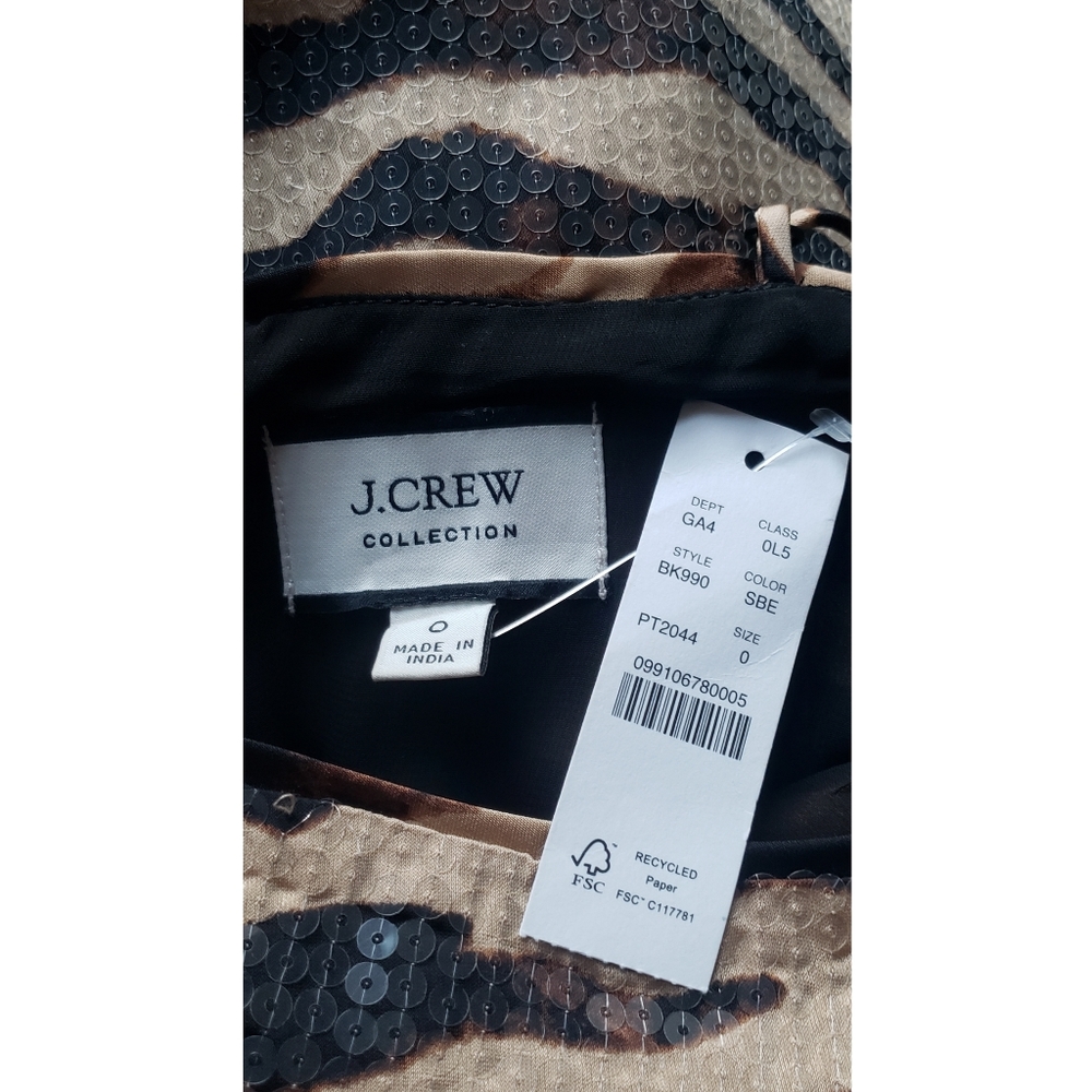 42. J.Crew Gwyneth sequin slip dress in zebra stripe - Picture 7 of 9